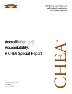 Accreditation and Accountability: A CHEA Special Report (December 2006)