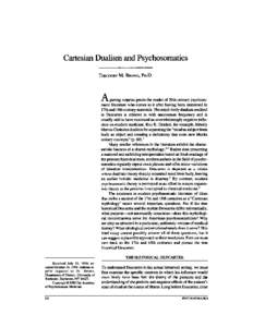 Cartesian Dualism and Psychosomatics