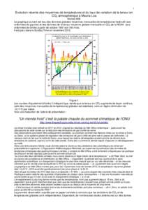 1  Evolution récente des moyennes de températures et du taux de variation de la teneur en CO2 atmosphérique à Mauna Loa  MichelLN35