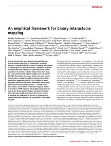 ARTICLES  © 2009 Nature America, Inc. All rights reserved. An empirical framework for binary interactome mapping