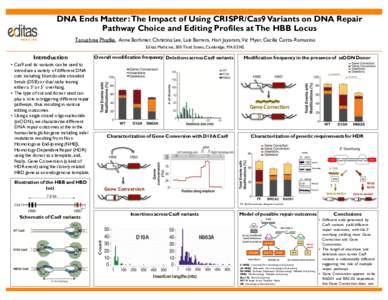 DNA Ends Matter: The Impact of Using CRISPR/Cas9 Variants on DNA Repair Pathway Choice and Editing Profiles at The HBB Locus Tanushree Phadke, Anne Bothmer, Christina Lee, Luis Barrera, Hari Jayaram, Vic Myer, Cecilia Co