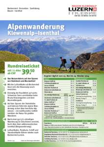 Beckenried · Emmetten · Seelisberg Bauen · Isenthal Alpenwanderung Klewenalp–Isenthal