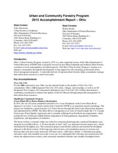 Urban and Community Forestry Program 2015 Accomplishment Report Ohio