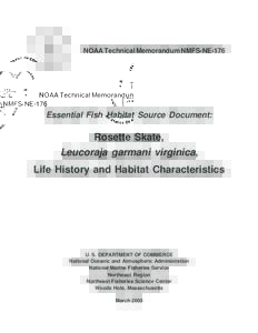 NOAA Technical Memorandum NMFS-NE-176  Essential Fish Habitat Source Document: Rosette Skate, Leucoraja garmani virginica,