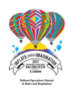 Balloon Operations Manual & Rules and Regulations North  Important Numbers
