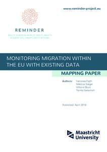 www.reminder-project.eu  MONITORING MIGRATION WITHIN THE EU WITH EXISTING DATA MAPPING PAPER Authors: