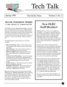 Tech Talk Spring 1998 The OLRC News  Online Discussion Groups
