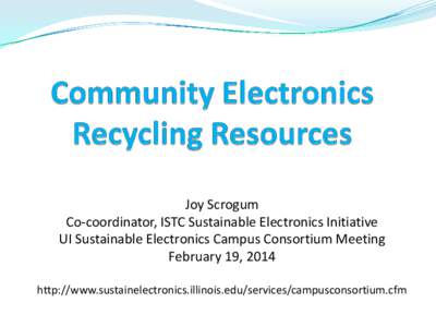 Community Electronics Recycling Resources