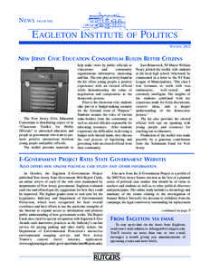 NEWS  FROM THE EAGLETON INSTITUTE OF POLITICS WINTER 2002