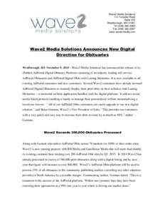 Microsoft Word - Wave2 Press Release Digital ObitsFinal