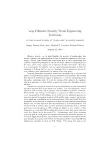 Formal sciences / Cryptography / Computer network security / Crime prevention / National security / Exploit / Computer security / Vulnerability / Computing / Security hacker / Theoretical computer science / Computer science