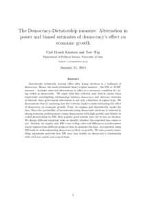 The Democracy-Dictatorship measure: Alternation in power and biased estimates of democracy’s effect on economic growth