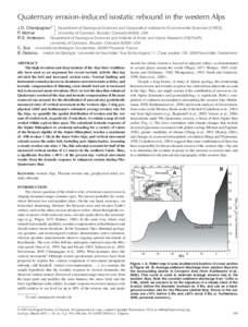 Quaternary erosion-induced isostatic rebound in the western Alps J.D. Champagnac* Department of Geological Sciences and Cooperative Institute for Environmental Sciences (CIRES), P. Molnar University of Colorado, Boulder,