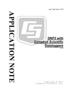 App. Note Code: 1D-W  APPLICATION NOTE DNP3 with Campbell Scientific