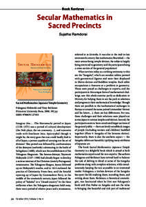 Book Reviews  Secular Mathematics in Sacred Precincts Sujatha Ramdorai