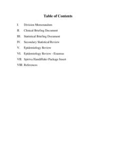 Table of Contents I. Division Memorandum  II.