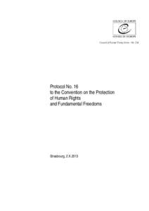 Council of Europe - Protocol No. 16 to the Convention for the Protection of Human Rights and Fundamental Freedoms (CETS No. 214)