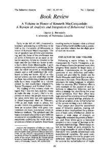 The Behavior Analyst  1987, 10, 89-94 No. 1 (Spring)