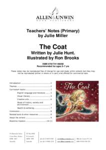 B O O K  P U B L I S H E R S Teachers’ Notes (Primary) by Julie Miller
