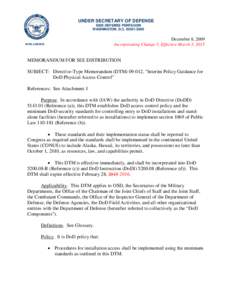 Directive-Type Memorandum (DTM[removed], December 8, 2009; Incorporating Change 5, Effective March 3, 2015