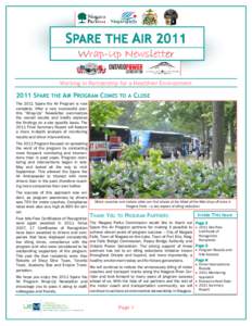 SPARE THE AIR 2011 Wrap Wrap--Up Newsletter Working in Partnership for a Healthier Environment[removed]SPARE THE AIR PROGRAM COMES TO A CLOSE