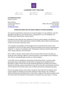 FOR IMMEDIATE RELEASE  February 16, 2015  Marvin McGraw                                                                               