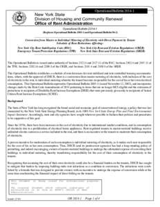 Operational BulletinNew York State Division of Housing and Community Renewal Office of Rent Administration Operational Bulletin