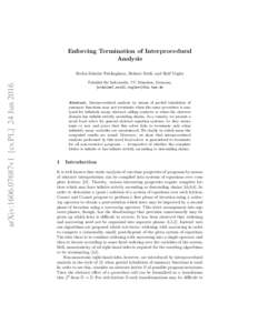 Enforcing Termination of Interprocedural Analysis arXiv:1606.07687v1 [cs.PL] 24 JunStefan Schulze Frielinghaus, Helmut Seidl, and Ralf Vogler