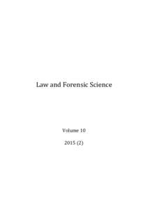 Law and Forensic Science  Volume)  Law and Forensic Science