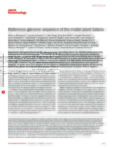 Articles  Reference genome sequence of the model plant Setaria npg