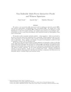 Non-Malleable Multi-Prover Interactive Proofs and Witness Signatures Vipul Goyal ∗