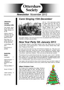 Newsletter November 2012 Carol Singing 15th December Ottershaw Society Christmas Gifts Tea Towels - showing old views of the