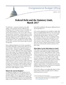 Federal Debt and the Statutory Limit, March 2017