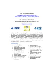    CALL	
  FOR	
  DEMONSTRATIONS	
  	
      Seventh	
  IEEE	
  International	
  Conference	
  on	
  	
  
