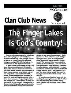 JulyClan Club News The Finger Lakes is God’s Country!