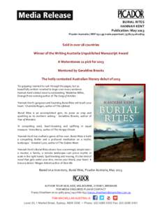 Microsoft Word - Burial Rites - Hannah Kent - media release May 2013