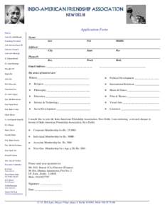 Application Form Patron Amb. (Dr.) Abid Hussain Name: