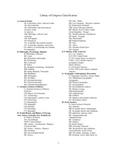 Microsoft Word - Library of Congress Classification.doc
