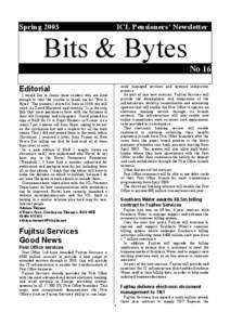 Spring[removed]ICL Pensioners’ Newsletter Bits & Bytes No 16