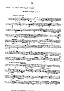 32 EUYO AUDITIONS:CONTRA BASSOON Mahler- SymphonyNo.4 [. IIeiter, bcdriclrtig  f