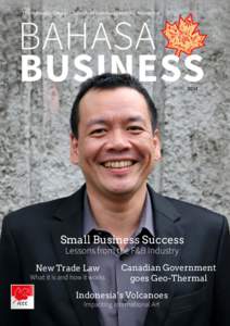 The Indonesia Canada Chamber of Commerce Monthly Newsletter  APRIL 2014 Small Business Success Lessons from the F&B Industry
