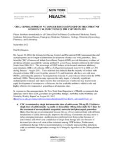 Updated Dear Colleague Letter to NYS Health care providers
