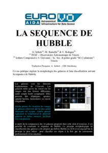LA SEQUENCE DE HUBBLE G. Iafrate(a), M. Ramella(a) & V. Bologna(b) (a) INAF – Observatoire Astronomique de Trieste (b)