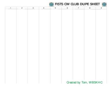 FISTS CW CLUB DUPE SHEET