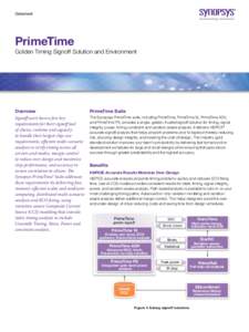 Datasheet  PrimeTime Golden Timing Signoff Solution and Environment  Overview