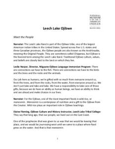Microsoft Word - Leech Lake Ojibwe Meet the People.doc