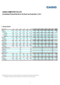 Consolidated Financial Results for the Fiscal Year Ended Mar.31, 2014