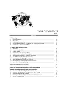 TABLE OF CONTENTS Page(s) MEETINGS 110th 1. 2.