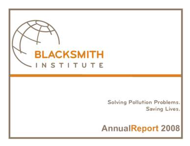 Solving Pollution Problems. Saving Lives. AnnualReport 2008  Blacksmith