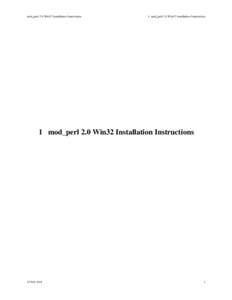 mod_perl 2.0 Win32 Installation Instructions